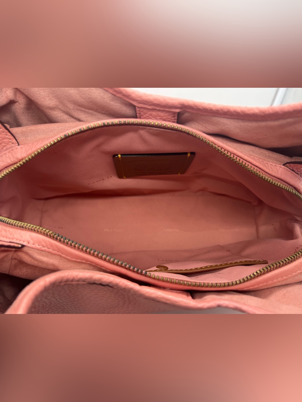 COACH C4824 Lori Candy Pink Rose Soft Pebbled Leather Shoulder Bag Hobo Tote - Picture 15 of 17